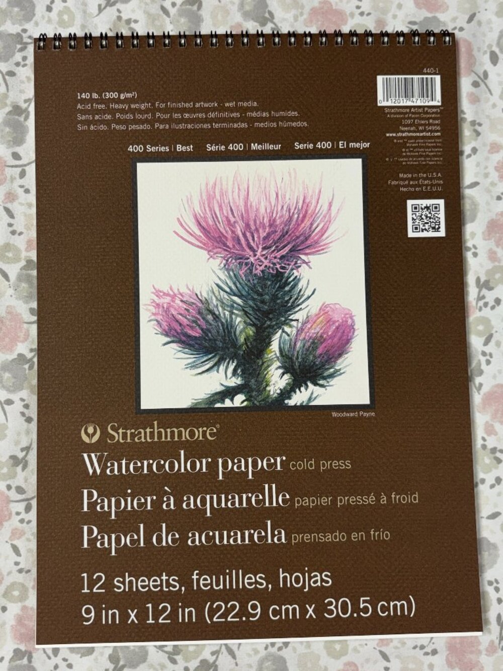 Strathmore Watercolor Paper, 12 Sheets, 140 lb, 9x12 inch size, Spiral Bound